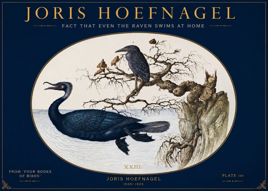 Joris Hoefnagel Fact That Even the Raven Swims at Home No2 - Juliste