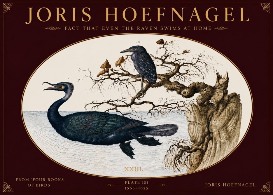 Joris Hoefnagel Fact That Even the Raven Swims at Home No5 - Juliste