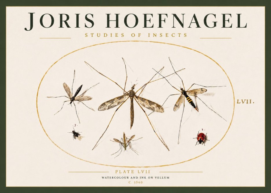 Joris Hoefnagel Studies of Insects II No3 - Juliste