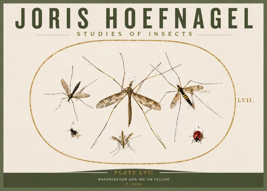 Joris Hoefnagel Studies of Insects II No5 - Juliste