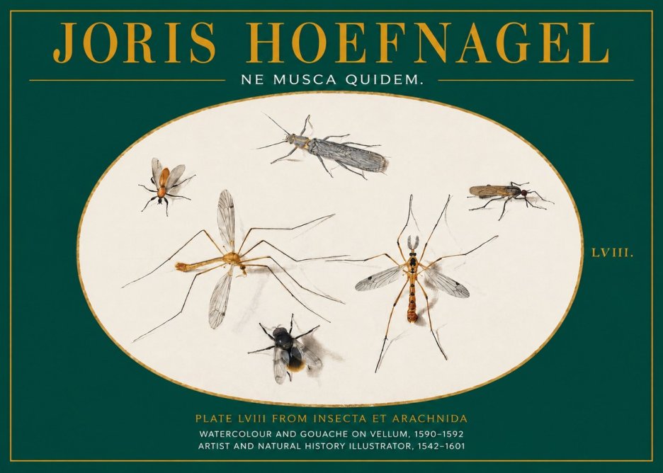 Joris Hoefnagel Plate Lviii from Insecta Et Arachnida No2 - Juliste