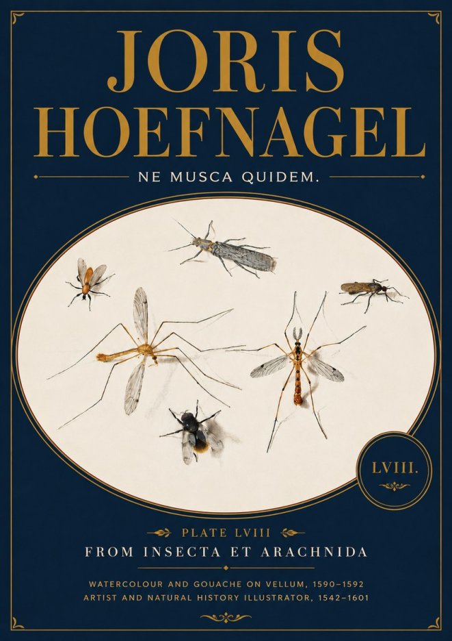Joris Hoefnagel Plate Lviii from Insecta Et Arachnida No6 - Juliste