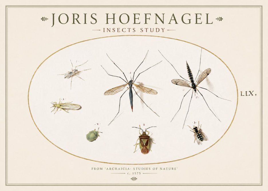 Joris Hoefnagel Insects Study I No1 - Juliste
