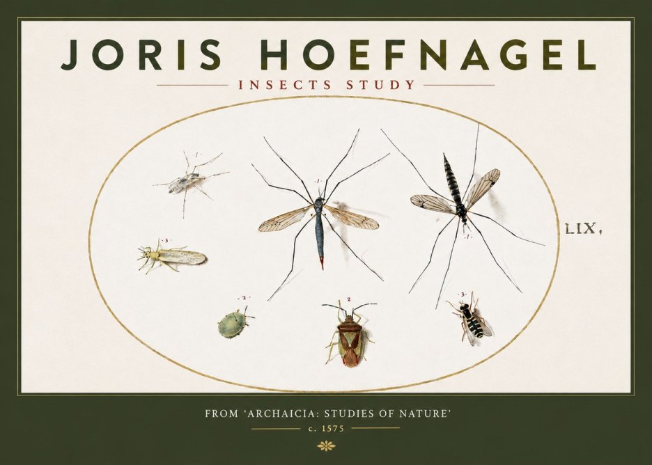 Joris Hoefnagel Insects Study I No3 - Juliste