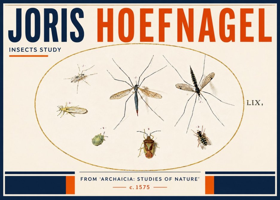 Joris Hoefnagel Insects Study I No4 - Juliste