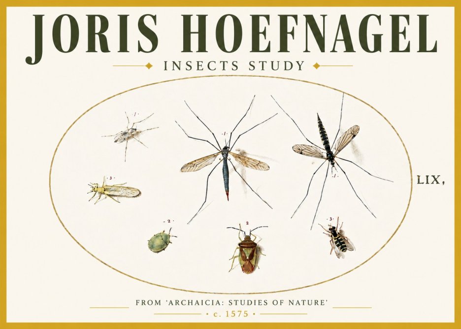 Joris Hoefnagel Insects Study I No5 - Juliste