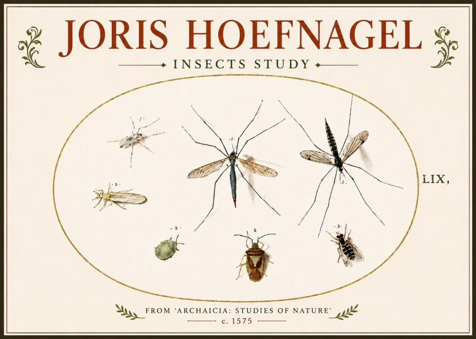 Joris Hoefnagel Insects Study I No6 - Juliste