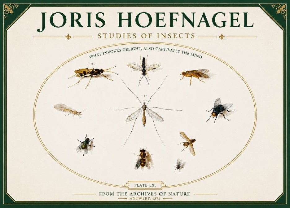 Joris Hoefnagel Studies of Insects III No5 - Juliste