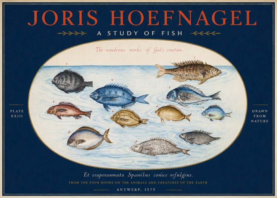 Joris Hoefnagel A Study of Fish No2 - Juliste