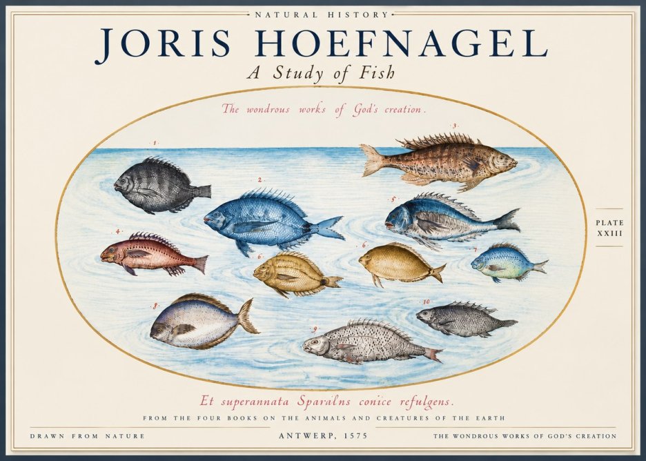 Joris Hoefnagel A Study of Fish No6 - Juliste