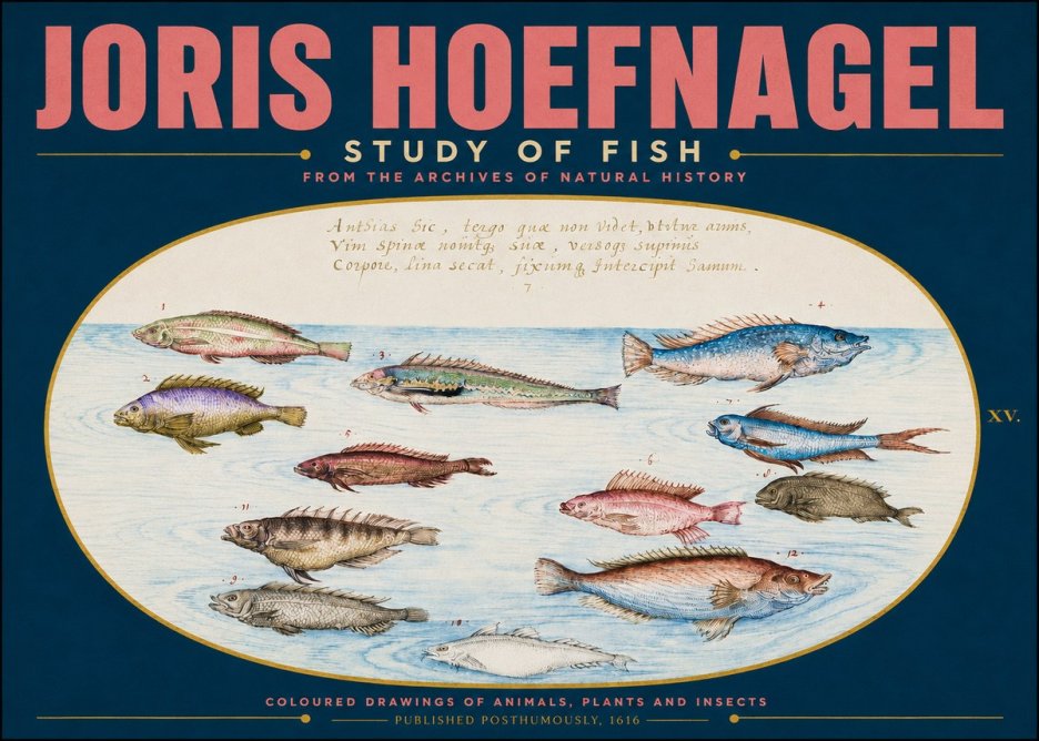 Joris Hoefnagel Study of Fish No4 - Juliste