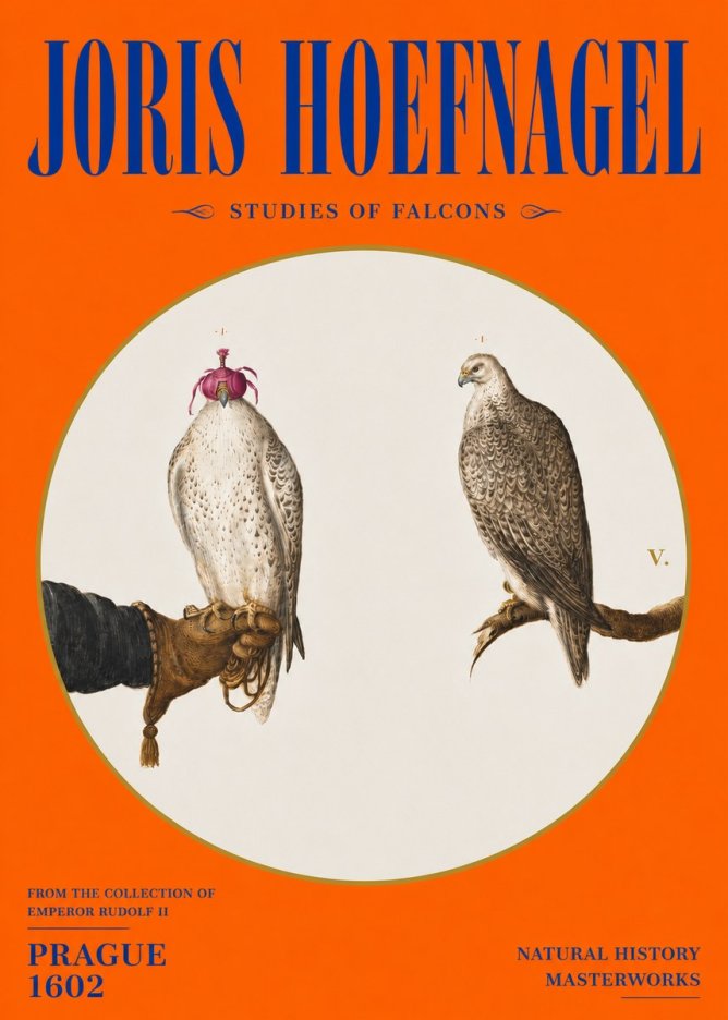 Joris Hoefnagel Studies of Falcons No4 - Juliste