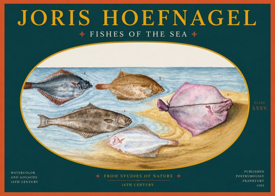 Joris Hoefnagel Fishes of the Sea II No2 - Juliste