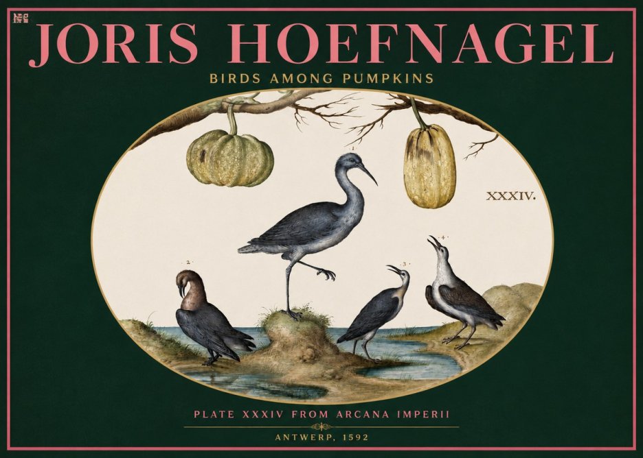 Joris Hoefnagel Birds and Fruits No3 - Juliste