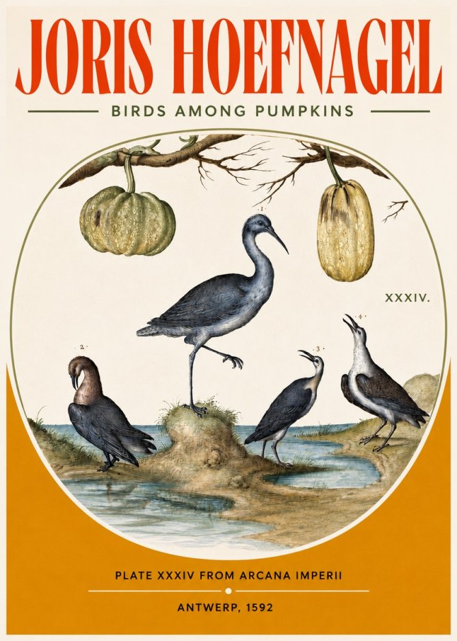 Joris Hoefnagel Birds and Fruits No4 - Juliste