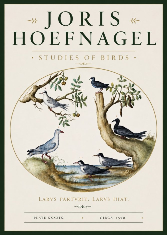 Joris Hoefnagel Studies of Birds II No3 - Juliste
