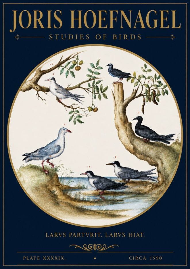 Joris Hoefnagel Studies of Birds II No4 - Juliste