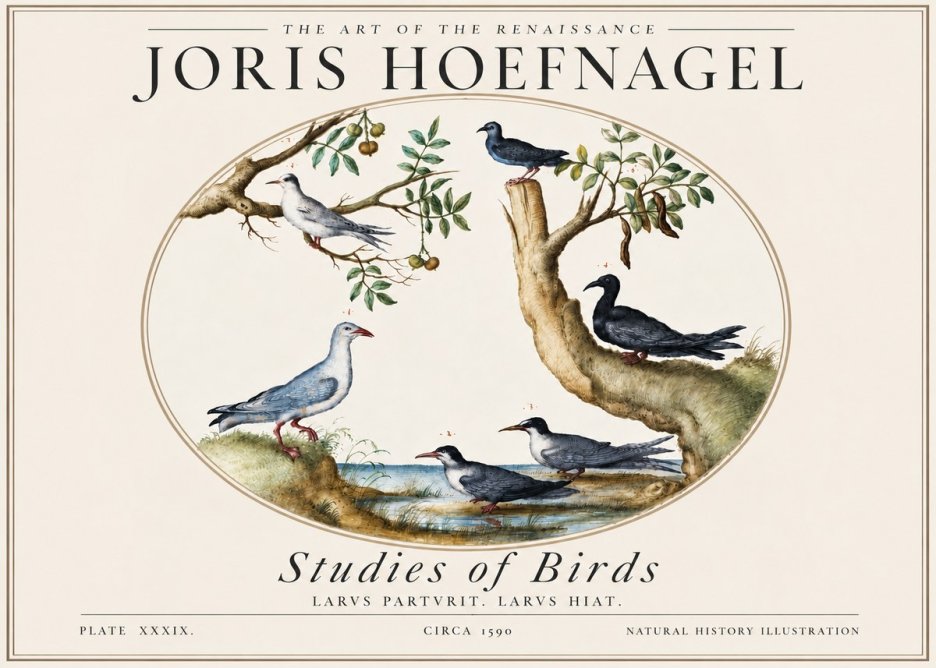 Joris Hoefnagel Studies of Birds II No5 - Juliste