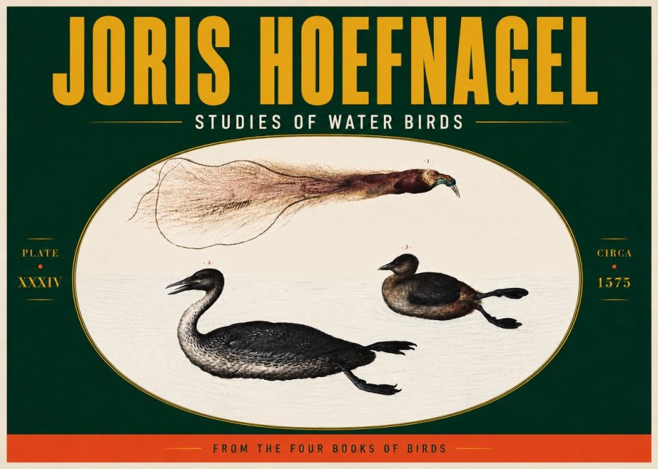 Joris Hoefnagel Studies of Water Birds No5 - Juliste
