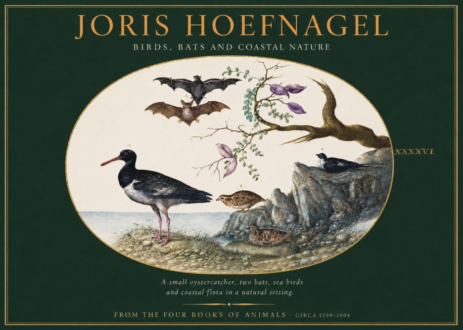 Joris Hoefnagel Birds, Bats and Coastal Nature No2 - Juliste