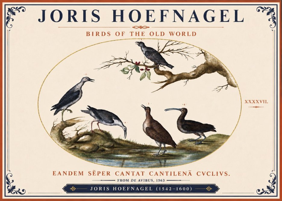 Joris Hoefnagel Birds of the Old World No4 - Juliste