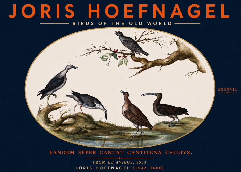 Joris Hoefnagel Birds of the Old World No5 - Juliste