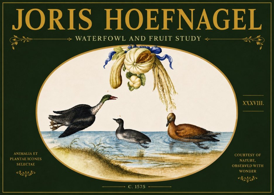Joris Hoefnagel Waterfowl and Fruit Study No6 - Juliste