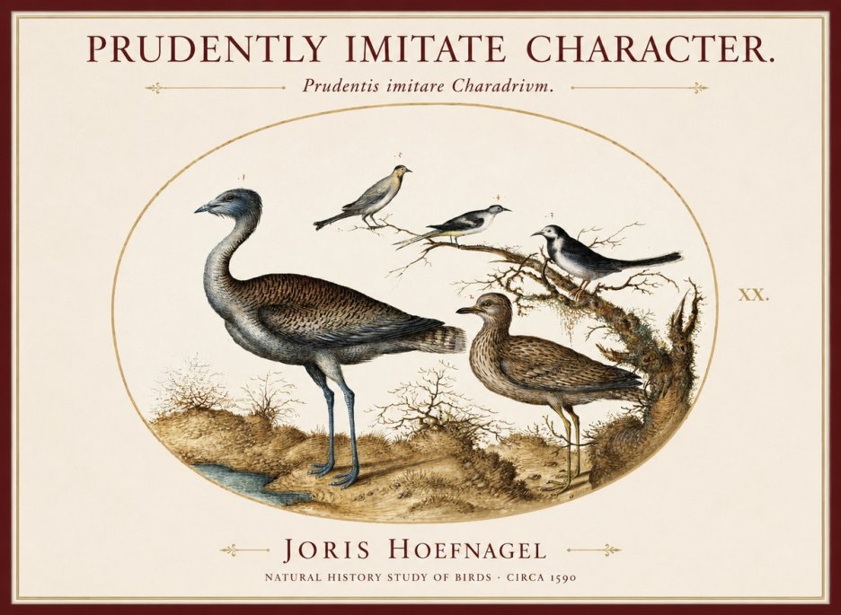 Joris Hoefnagel Prudently Imitate Character. No1 - Juliste
