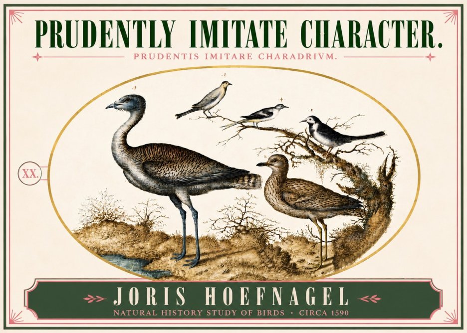 Joris Hoefnagel Prudently Imitate Character. No6 - Juliste