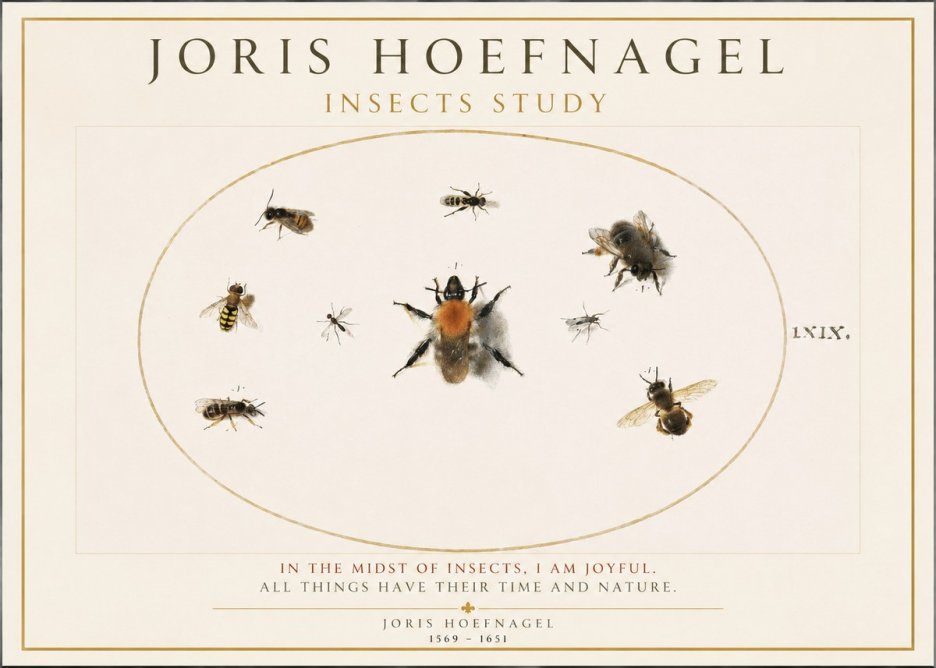 Joris Hoefnagel Insects Study II No1 - Juliste