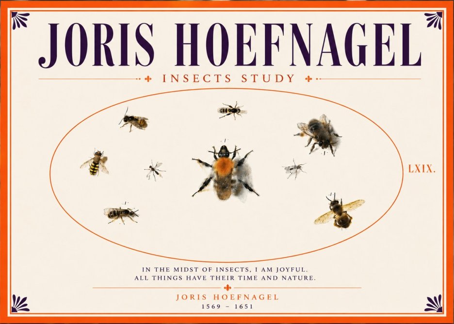 Joris Hoefnagel Insects Study II No5 - Juliste