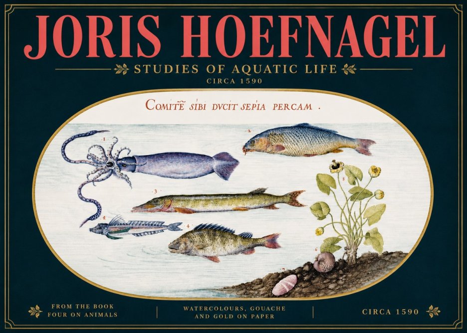 Joris Hoefnagel Comitẽ Sibi Ducit Sepia Percam. No5 - Juliste
