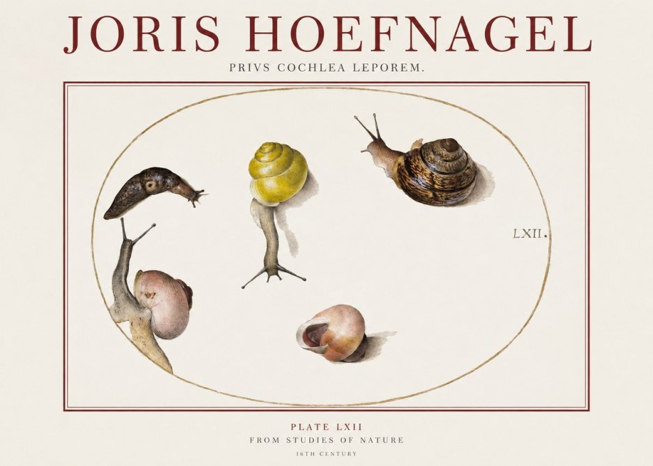 Joris Hoefnagel Privs Cochlea Leporem. No1 - Juliste