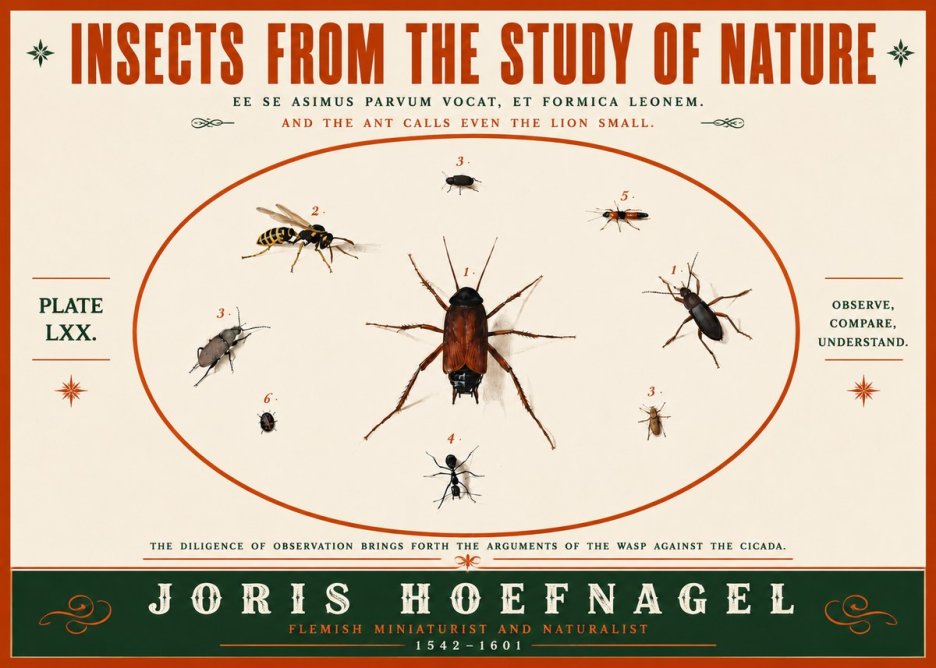 Joris Hoefnagel Insects from the Study of Nature No5 - Juliste