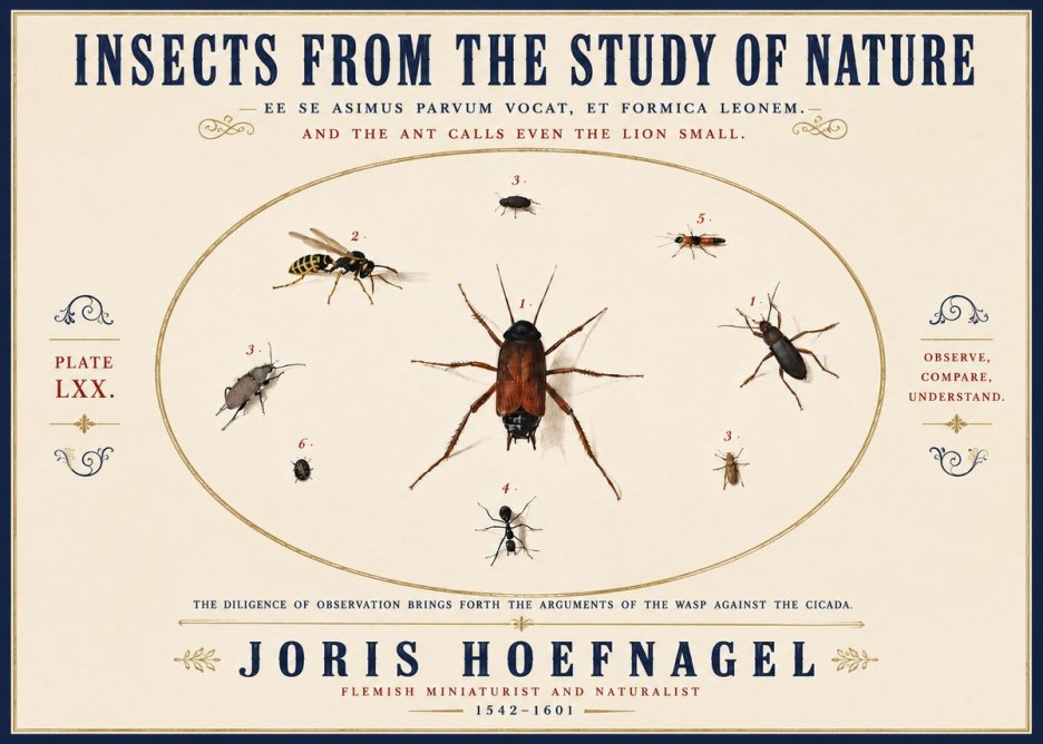 Joris Hoefnagel Insects from the Study of Nature No6 - Juliste