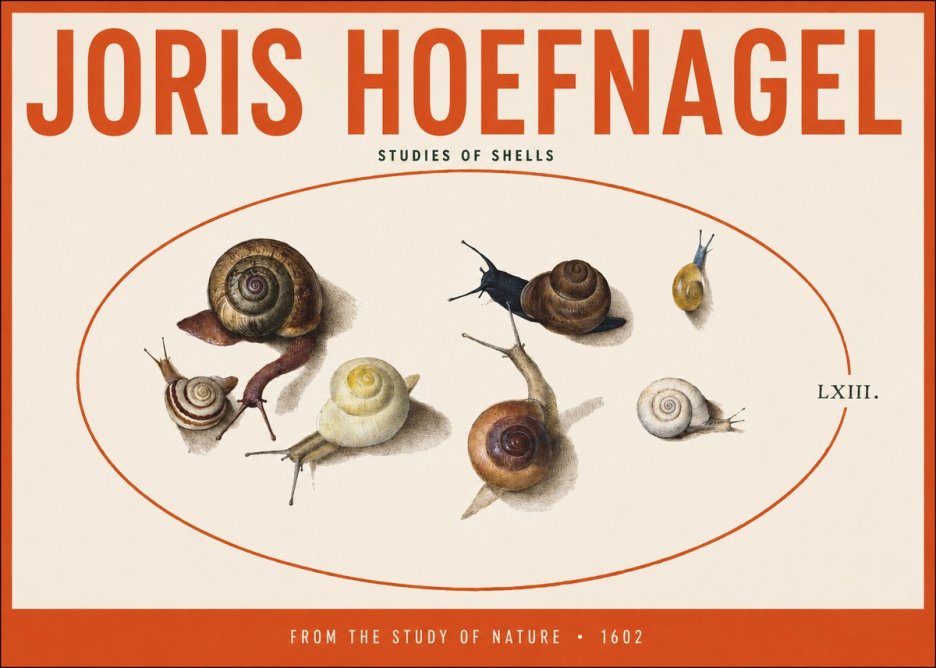 Joris Hoefnagel Six Snails No5 - Juliste