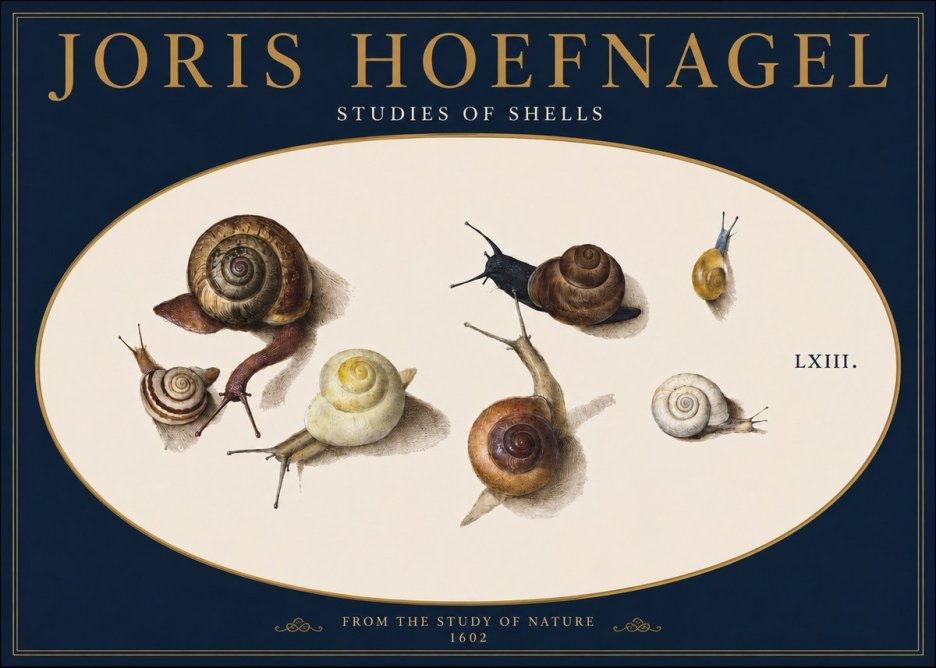 Joris Hoefnagel Six Snails No6 - Juliste