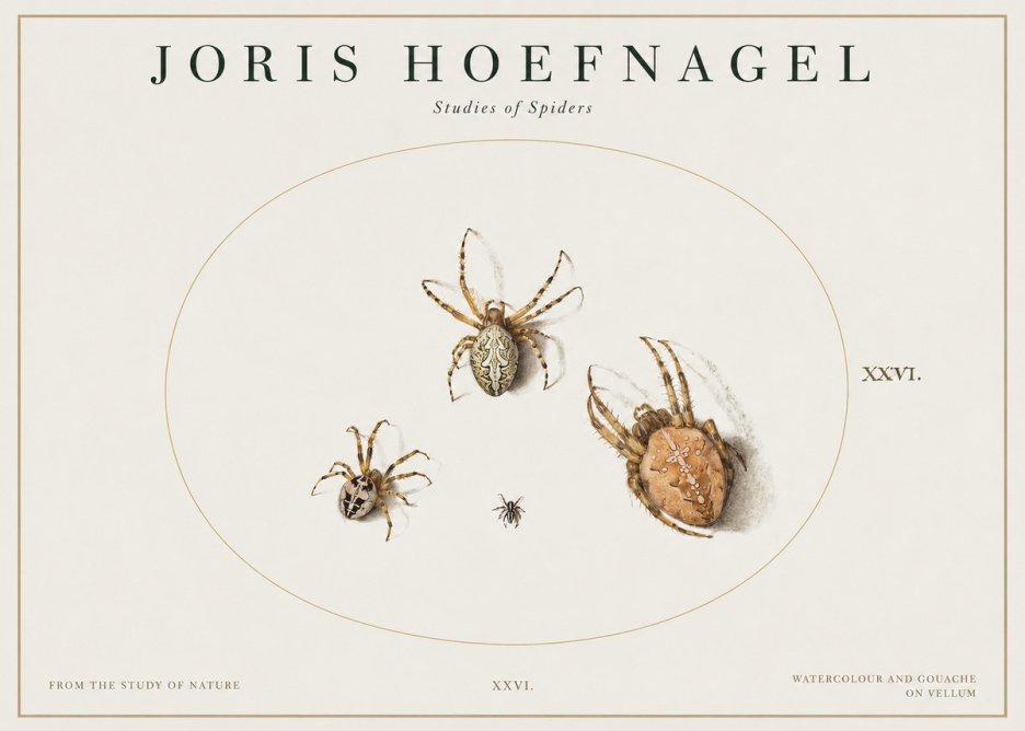 Joris Hoefnagel Studies of Spiders III No1 - Juliste
