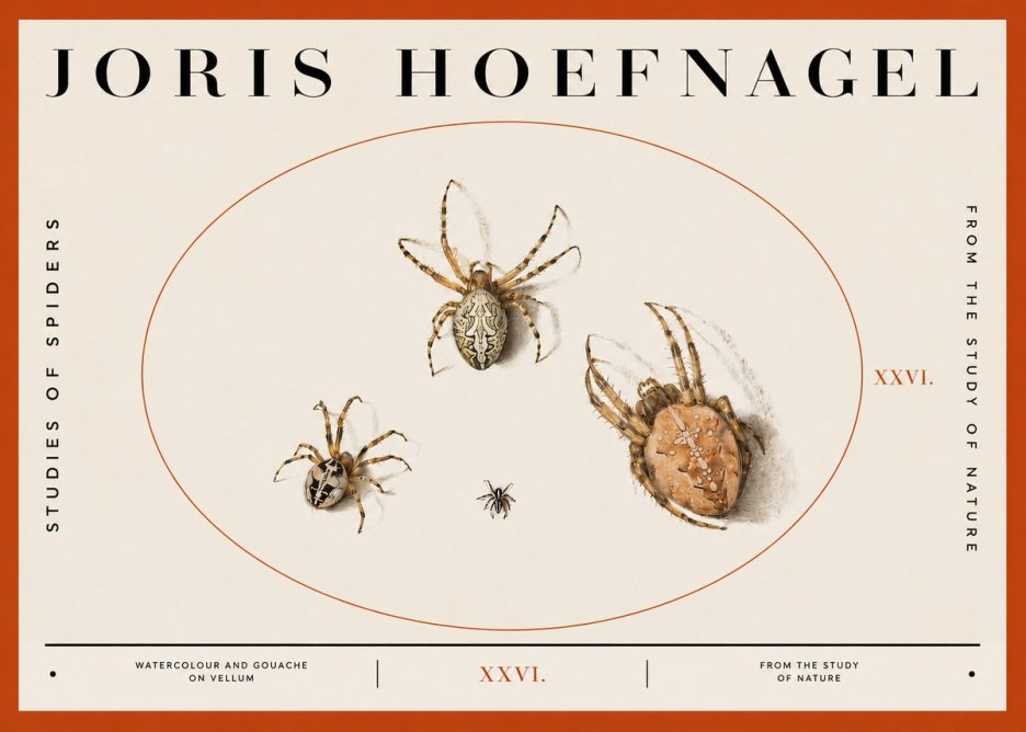 Joris Hoefnagel Studies of Spiders III No2 - Juliste