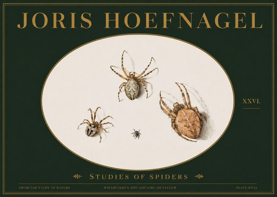 Joris Hoefnagel Studies of Spiders III No3 - Juliste