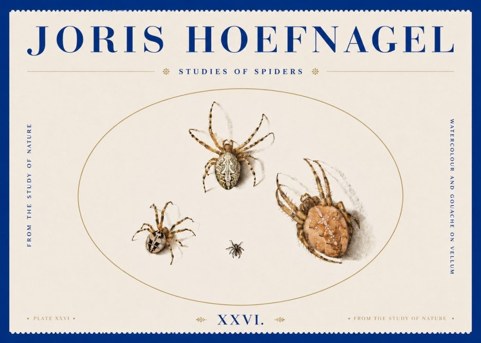 Joris Hoefnagel Studies of Spiders III No4 - Juliste