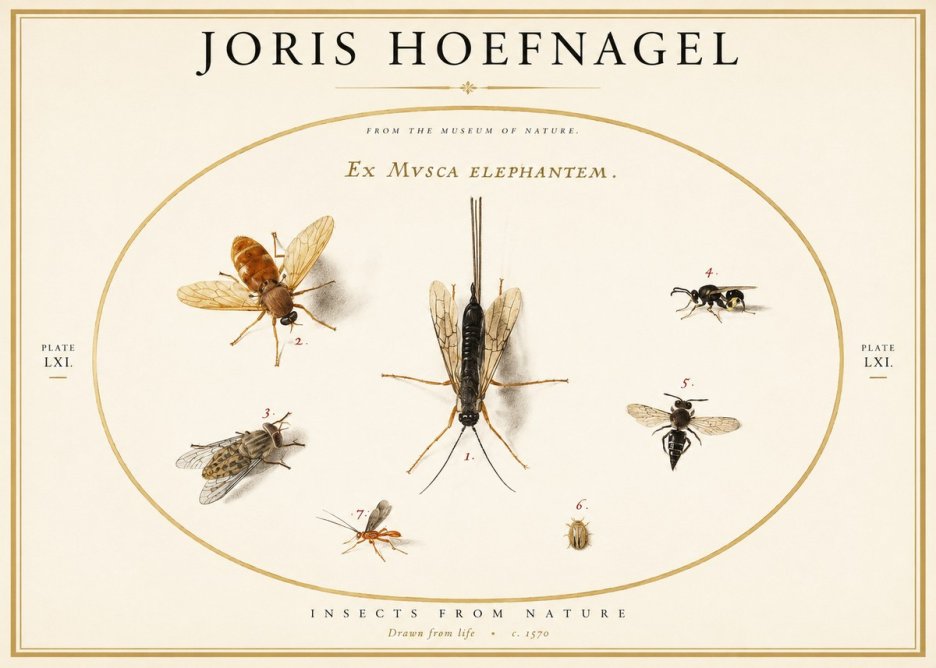 Joris Hoefnagel Ex Mvsca Elephantem. No1 - Juliste