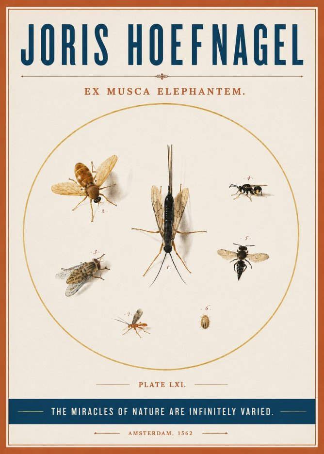 Joris Hoefnagel Ex Mvsca Elephantem. No4 - Juliste