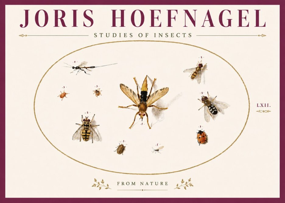 Joris Hoefnagel Studies of Insects IV No6 - Juliste