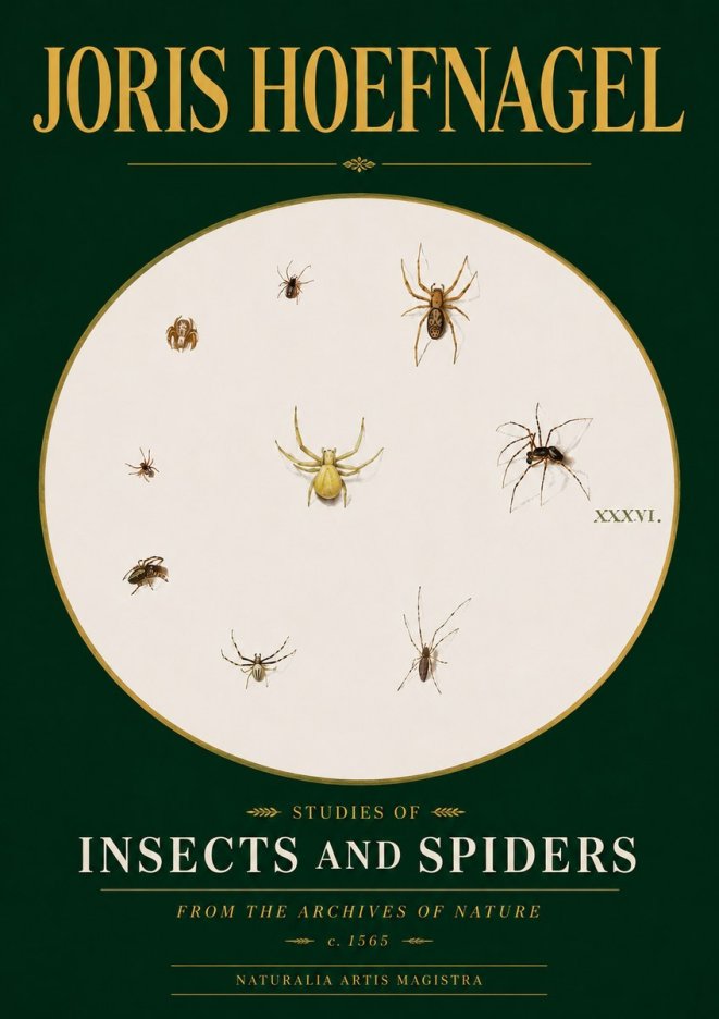 Joris Hoefnagel Studies of Insects and Spiders No3 - Juliste