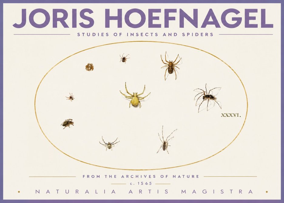 Joris Hoefnagel Studies of Insects and Spiders No4 - Juliste