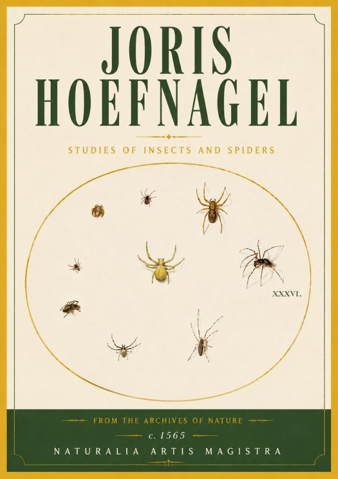 Joris Hoefnagel Studies of Insects and Spiders No6 - Juliste