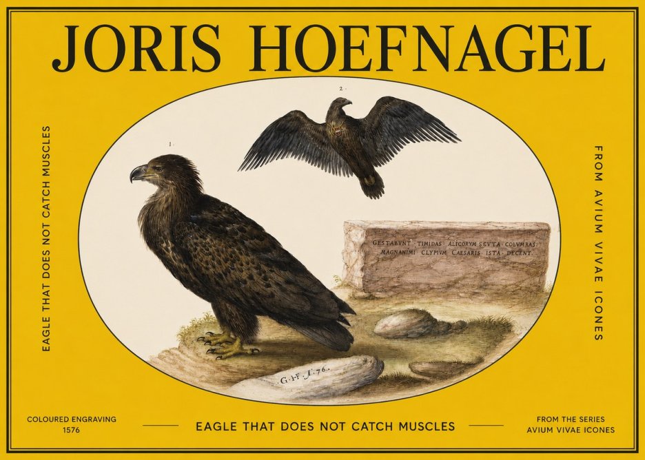 Joris Hoefnagel Eagle That Does Not Catch Muscles No2 - Juliste