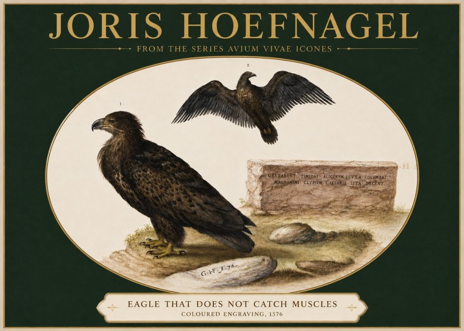 Joris Hoefnagel Eagle That Does Not Catch Muscles No3 - Juliste