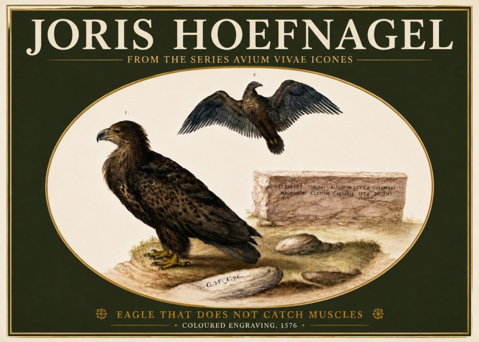 Joris Hoefnagel Eagle That Does Not Catch Muscles No5 - Juliste